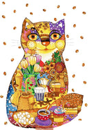Coffee cat large advanced cross stitch kit
