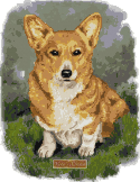 Corgi cross stitch kit