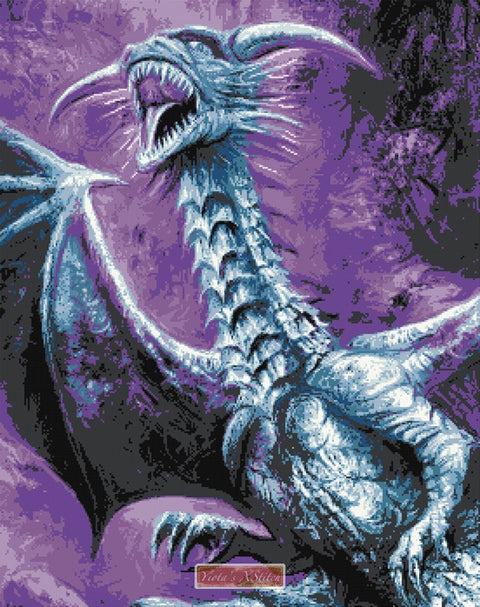 Crystal dragon counted cross stitch kit