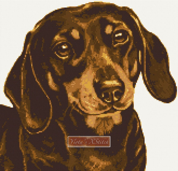 Dachshund chocolate cross stitch kit - 1