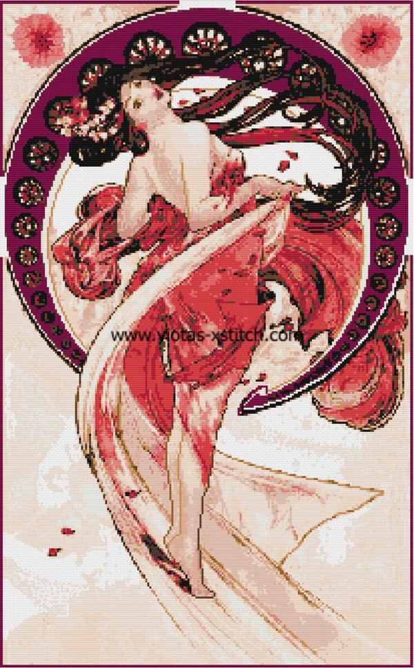 Dance (v2) Mucha counted cross stitch kit - 1