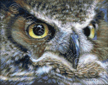 Dark owl counted cross stitch kit