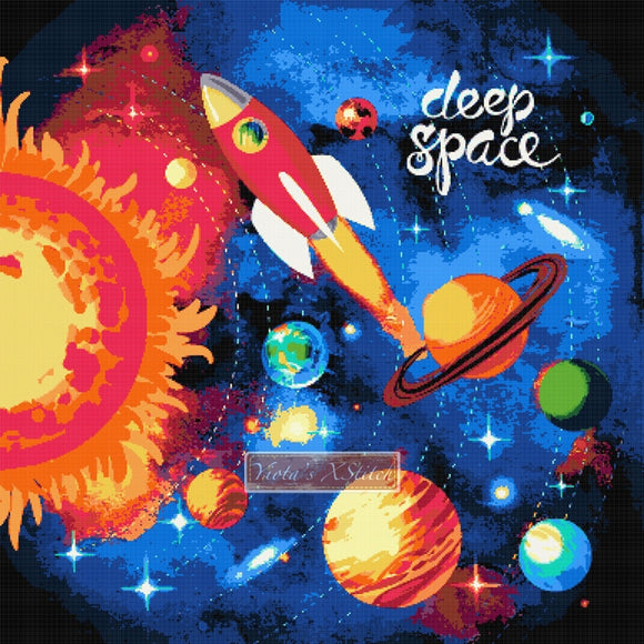 Deep space counted cross stitch kit