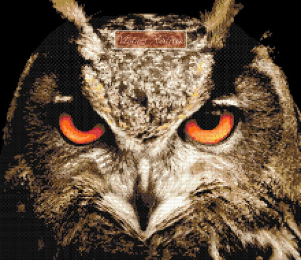 Eagle owl counted cross stitch kit - 1