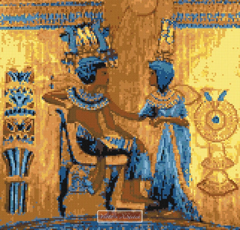 Egyptian couple cross stitch kit
