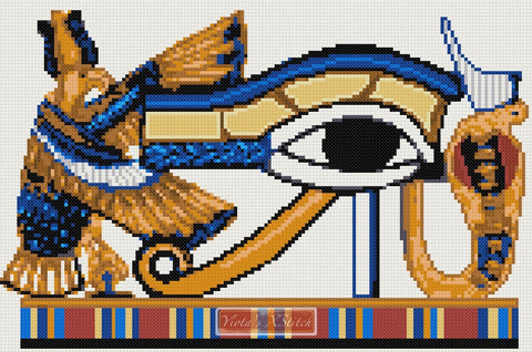 Egyptian eye cross stitch kit