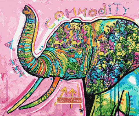 Elephant Not a commodity modern cross stitch kit