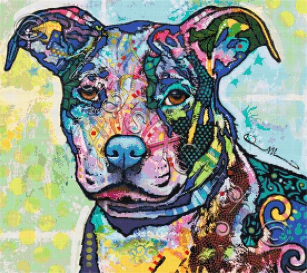 Entrancing pitbull counted cross stitch kit - 1