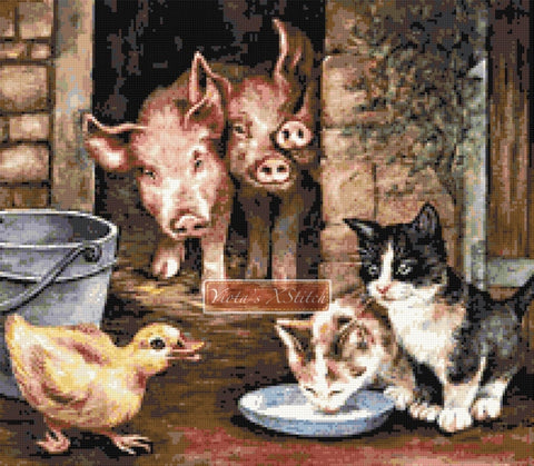 Farmyard friends counted cross stitch kit