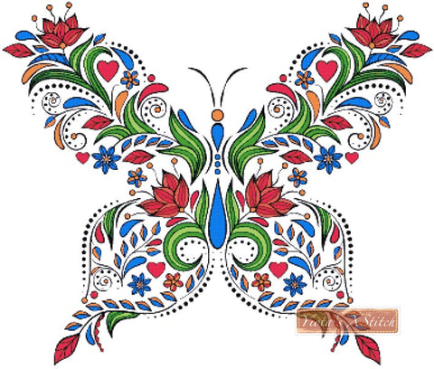 Floral butterfly No3 counted cross stitch kit