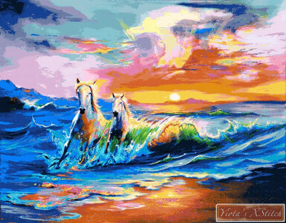 Forever love - horses large cross stitch kit