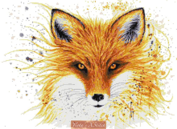 Fox fire modern cross stitch kit