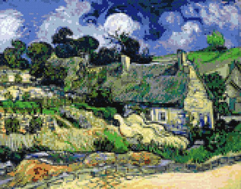 French thatched cottages Van Gogh cross stitch kit