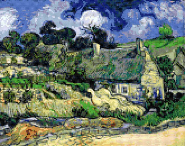 French thatched cottages Van Gogh cross stitch kit - 1
