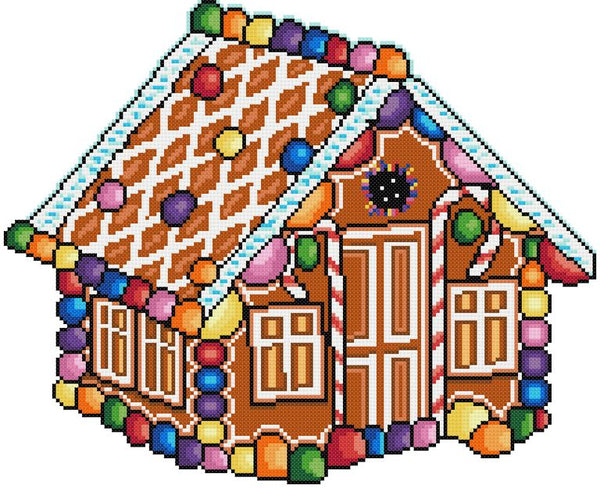 Gingerbread house counted cross stitch kit - 1