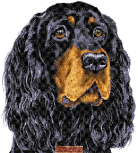 Gordon setter cross stitch kit