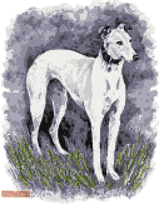 Greyhound standing (v2) counted cross stitch kit - 1
