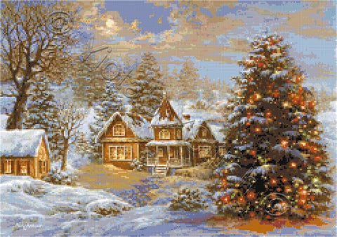 Happy holidays, Christmas tree counted cross stitch kit