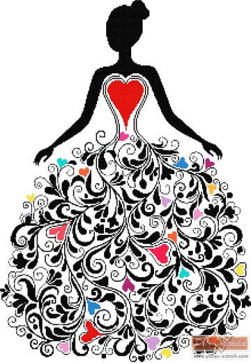 Heart girl counted cross stitch kit