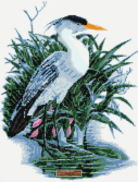Heron (v2) counted cross stitch kit - 1
