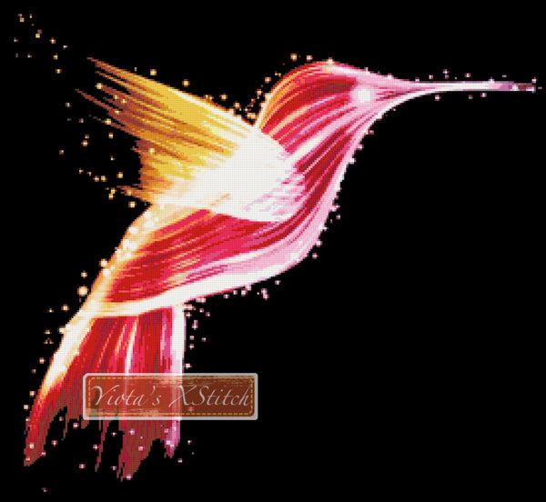 Hummingbird fractal counted cross stitch kit - 1