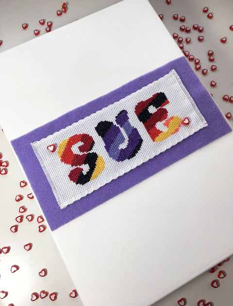 Name cross stitch kit with box