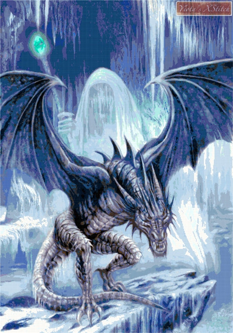 ice dragon cross stitch kit