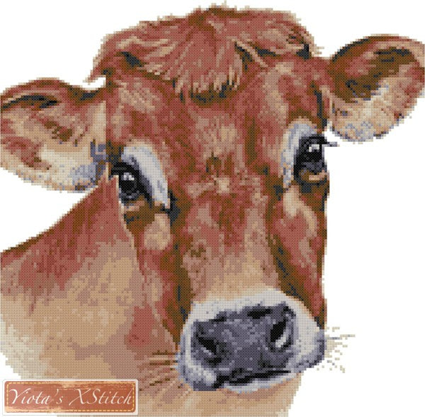 Jersey cow counted cross stitch kit - 1