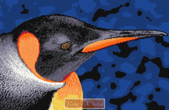 King Penguin counted cross stitch kit - 1