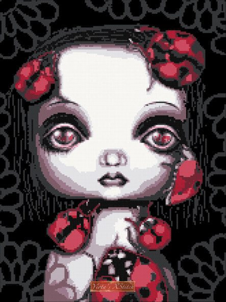 Ladybug girl cross stitch kit - 1