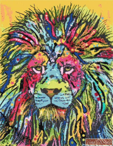 Lion by Dean Russo modern cross stitch kit