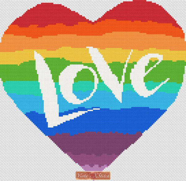 Love heart cross stitch kit - 1