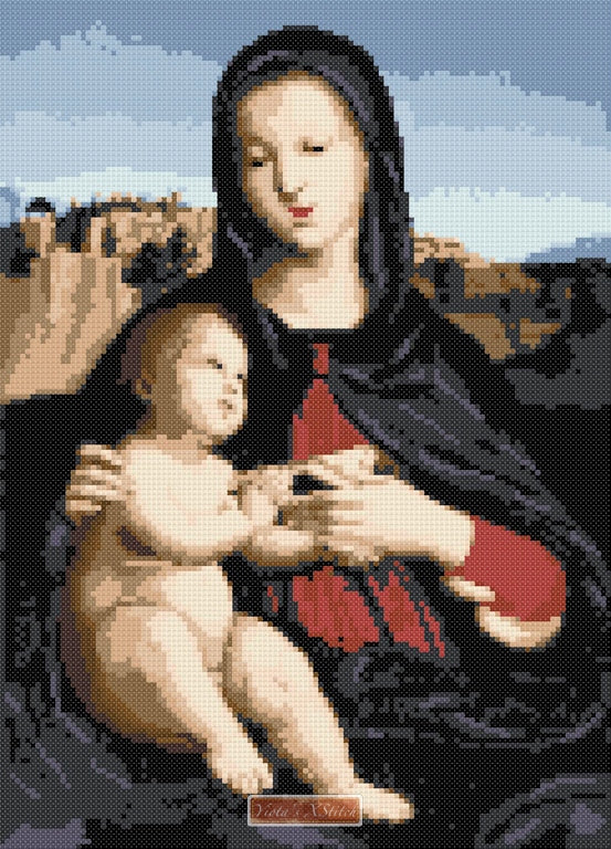 Madonna and child (v2) Raphael counted cross stitch kit - 1