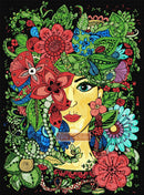 Mandala girl counted cross stitch kit