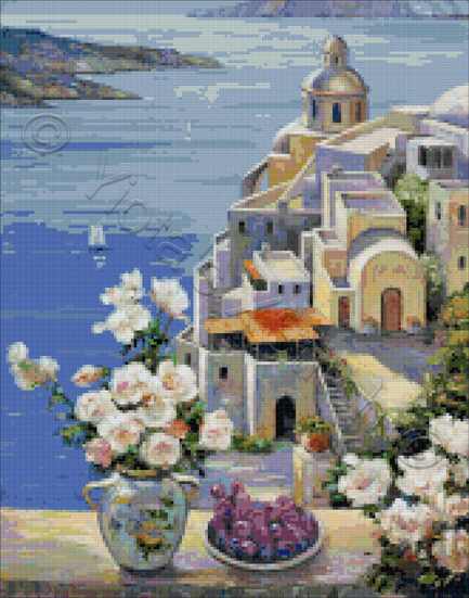 Mediterranean roses counted cross stitch kit - 1