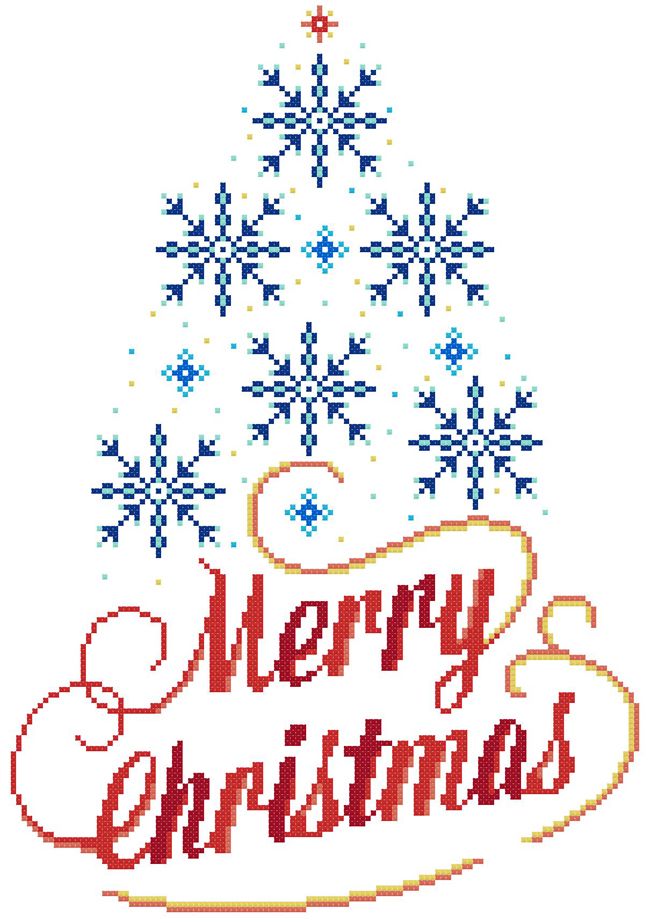 Kit de point de croix compté Joyeux sapin de Noël