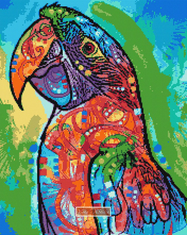 Modern macaw modern cross stitch kit - 1