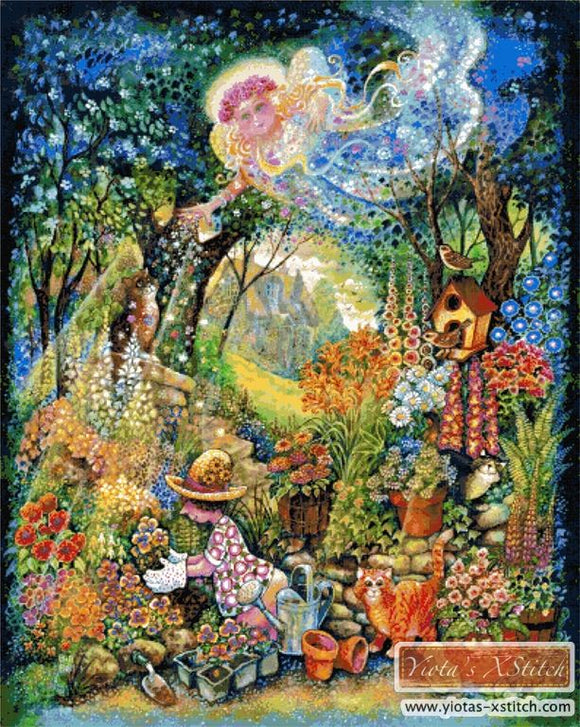 My gardening angel full coverage counted cross stitch kit