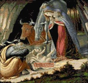 Mystic nativity Botticelli counted cross stitch kit - 1