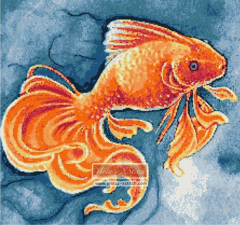 Fish Natures cradle detail counted cross stitch kit