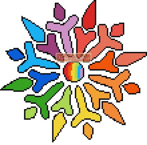 Rainbow snowflake cross stitch kit - 1