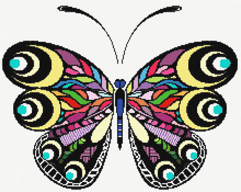 Rainbow butterfly (v2) counted cross stitch kit
