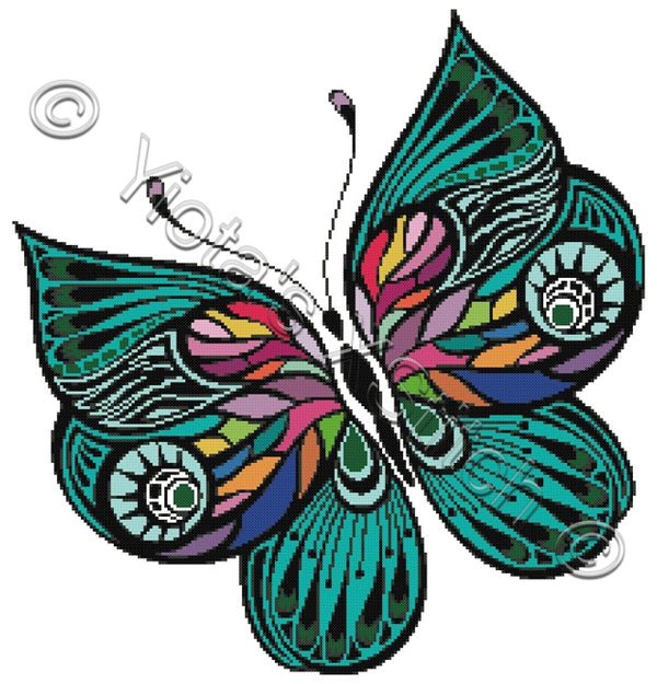 Rainbow butterfly (v3) counted cross stitch kit - 1