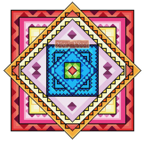 Mandala cross stitch kit