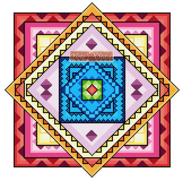 Mandala cross stitch kit