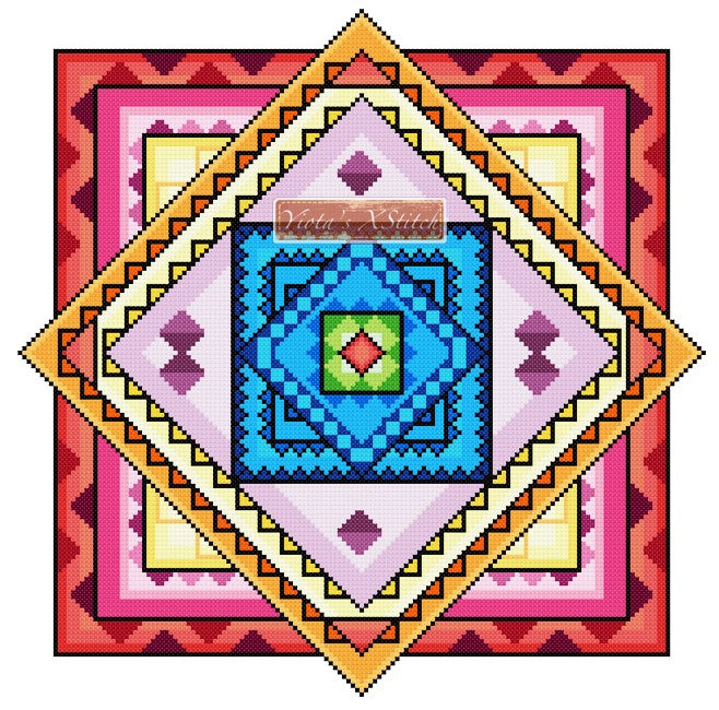 Mandala cross stitch kit