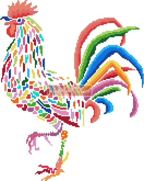 Rooster cross stitch kit