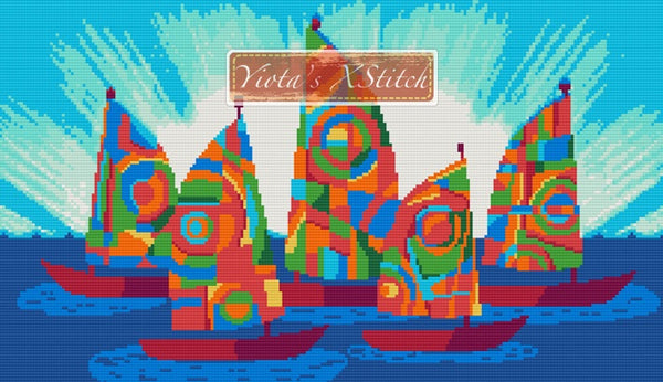 Sailing ships counted cross stitch kit - 1