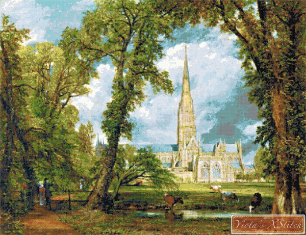 Salisbury cathedral v2 counted cross stitch kit - 1