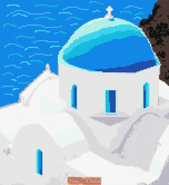 Santorini cross stitch kit